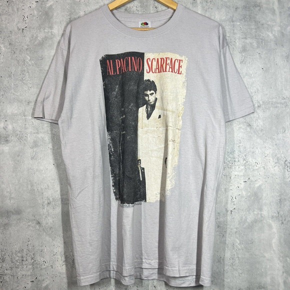 Fruit of the Loom Other - Vintage Al Pacino Scarface Movie Poster Tee Shirt Grey Y2k